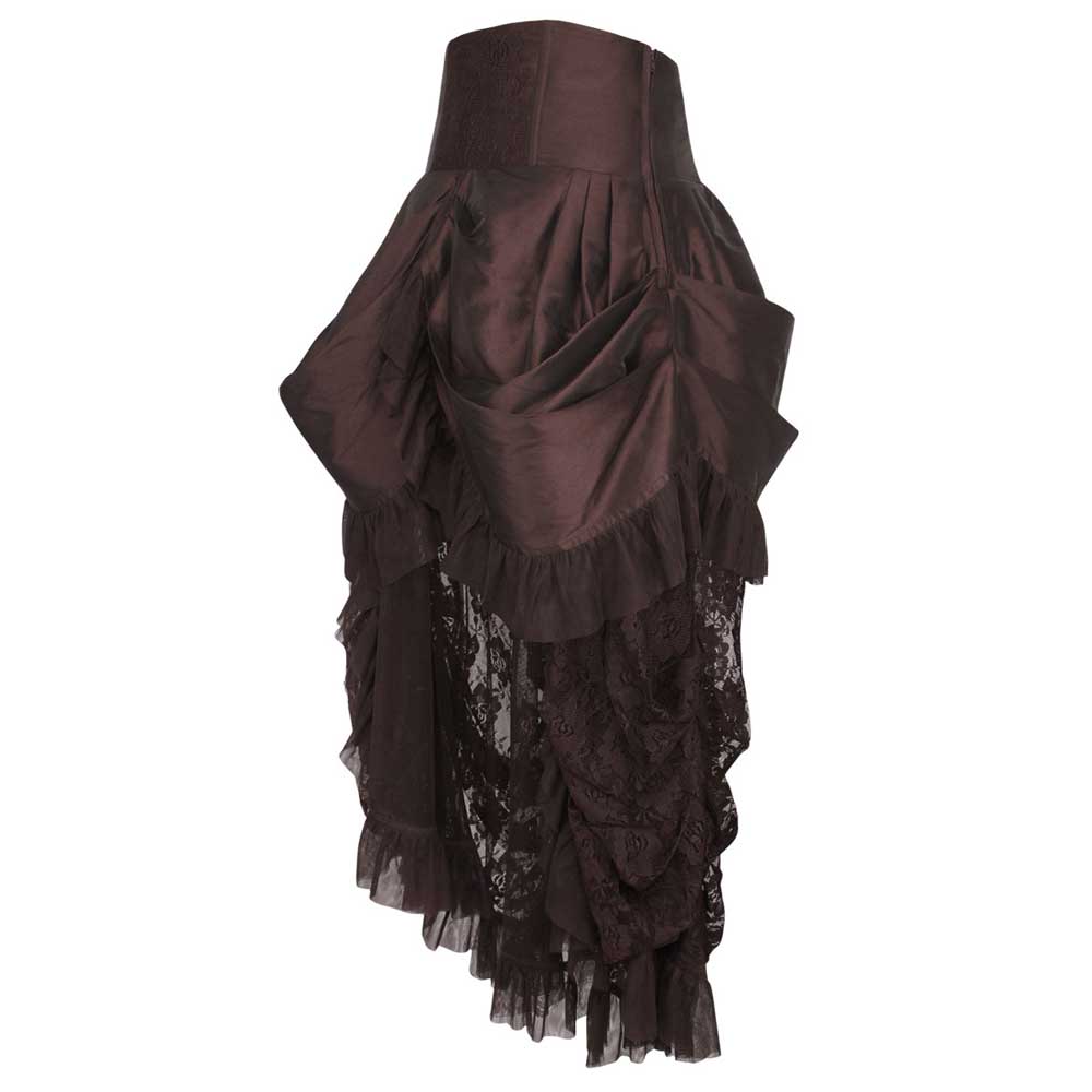 Burlesque élastique jupe taille drapée marron - gothique Steampunk